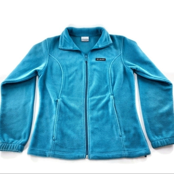 Columbia Jackets & Blazers - Columbia Benton Springs Turquoise Blue Full-Zip Cold Block Collar Fleece Jacket